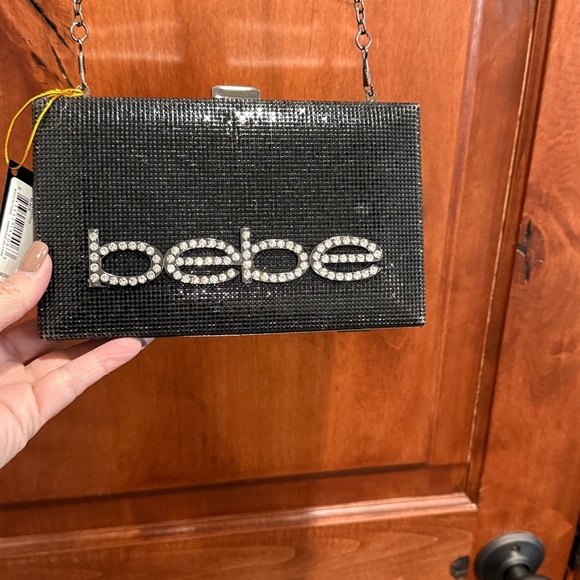 Bebe Black Sparkle Evening Bag - Picture 2 of 7